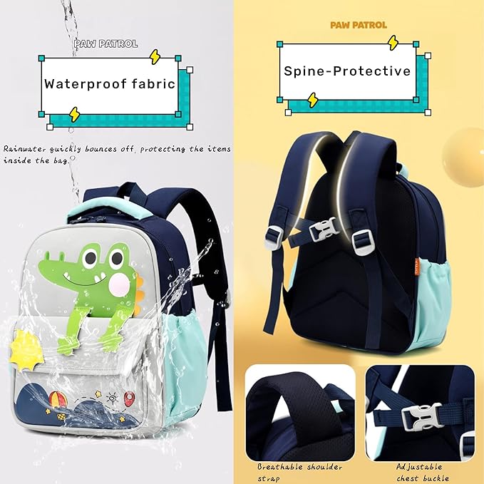 Dinosaur Backpack for Boys Bookbag for Toddler Kids 3-5 Boys School Bags Lightweight Preschool Backpack