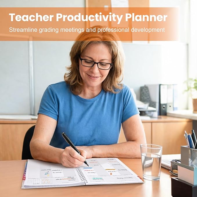 Oucaru Academic Planner 2026-2027, Weekly & Monthly Calendar with Hourly Schedule, July 2026 - June 2027, 8.5" x 11" Hardcover Agenda with Laminated Tabs for Student Teacher School Office Supplies