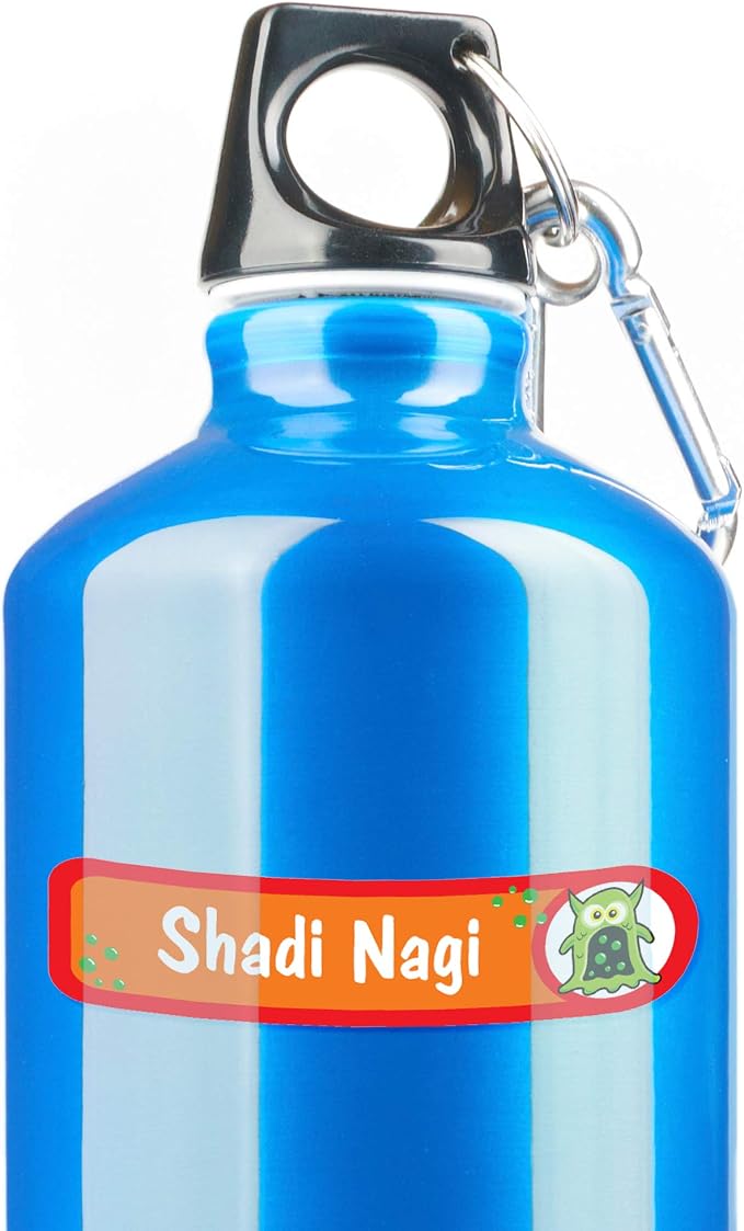Lovable Labels Personalized Labels for Kids (85 Labels/Pack) - 3 Label Sizes Waterproof Dishwasher Safe Peel & Stick Labels for School Supplies Daycare Camp Clothing Bottles (Warriors)