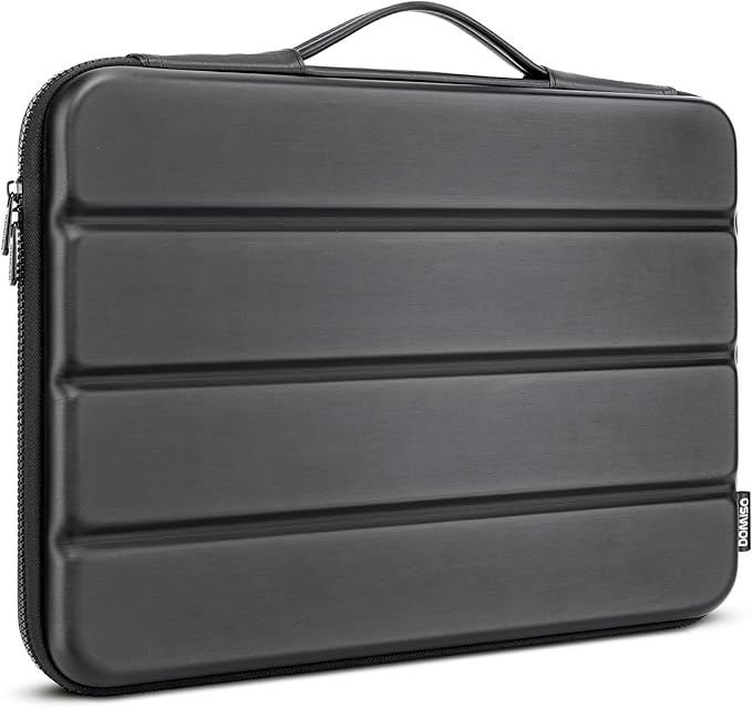 DOMISO 17 inch Laptop Sleeve with Handle Shockproof Computer Bag Waterproof EVA Protective Carrying Case for 17.3" HP Dell Lenovo Asus Laptop, Black
