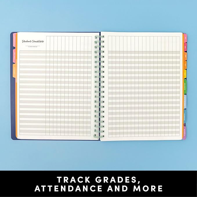 PAPERAGE Teacher Planner, Weekly & Monthly Academic Planner & Calendar, 12-Months, July 2026 - June 2027, (9.5" x 11"), Teacher Lesson Planning Book with Tabs, Stickers & Inner Pocket, Sage Green