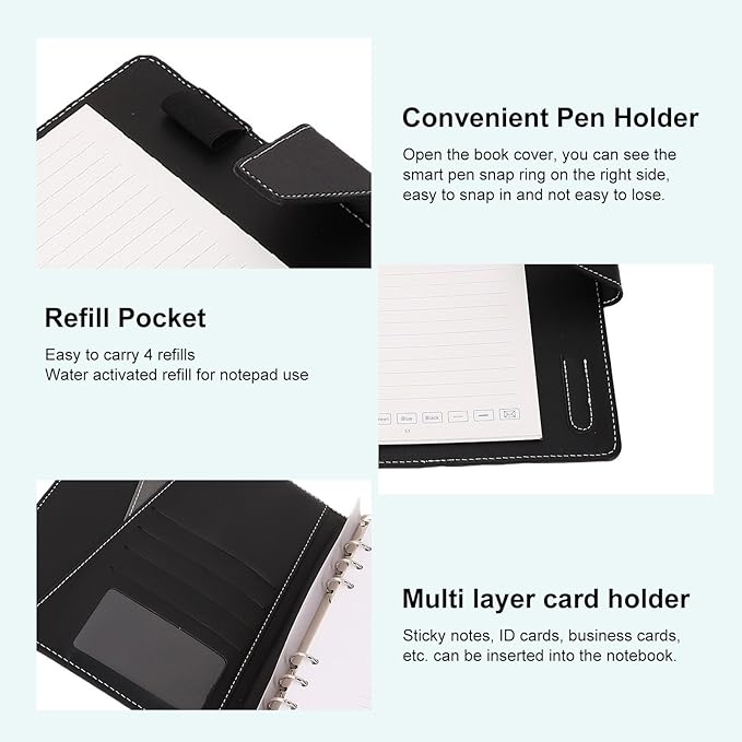 Smart Notebook with Digital Pen, Reusable Erasable Writing Pad with Real Time App Sync, Converts Handwriting to Digital Notes, Ideal for Business Meetings, Work Notes