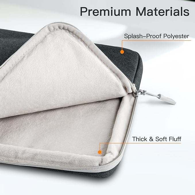 JETech Laptop Sleeve for 16-Inch MacBook Pro (M1-M5, 2019-2026), Waterproof Bag Case with Pocket, Compatible with 16 Inch Notebook (Dark Grey)