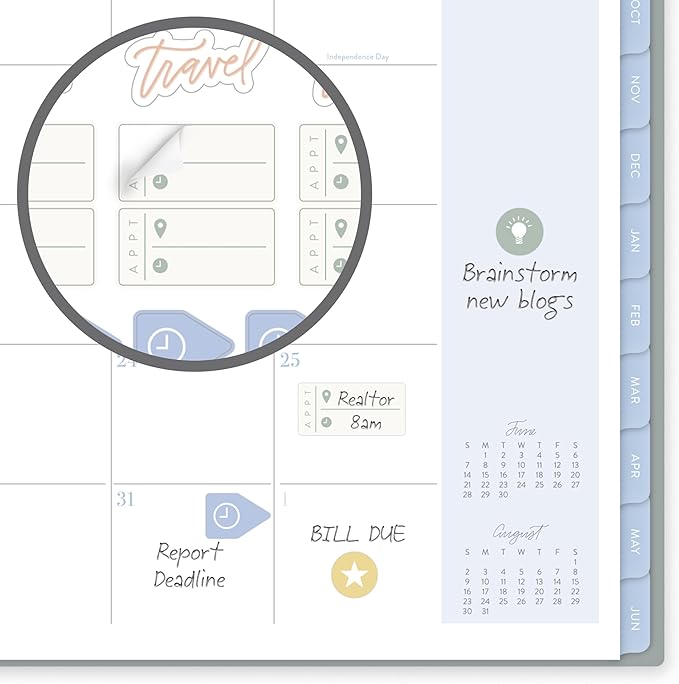 Cambridge Planner 2026-2027 Weekly & Monthly Academic 12-Month July-June, 8-1/2" x 11", Leah Bisch, Peony Field (LB51-905A)
