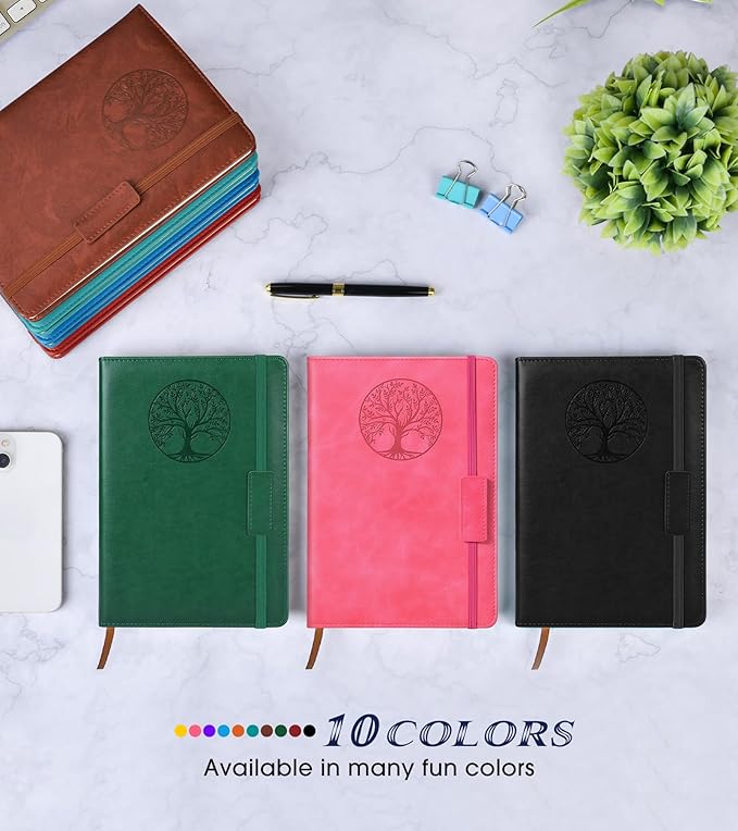 Lined Journal Notebook for Women Men,256 Thick Pages,A5 Hardcover Vintage Leather Journal for Writing,Travel,Business,Work, School,College Ruled Notebooks for Note Taking,Daily Diary 5.7"×8.3"