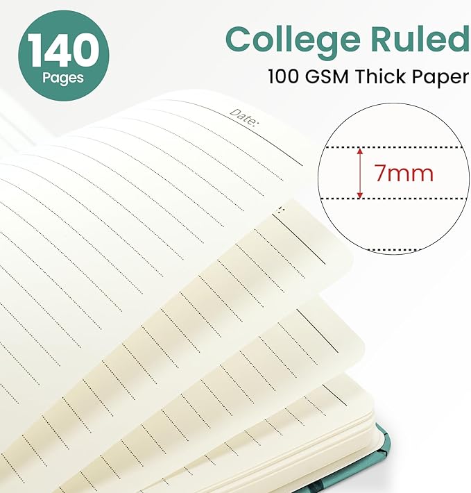 ZOTIA Lined Spiral Journal for Women, A5 Cute Hardcover College Ruled Notebook for Work, School & Note Taking, Aesthetic Writing Journal, 140 Pages (5.8" x 8.3"), Depths Whale