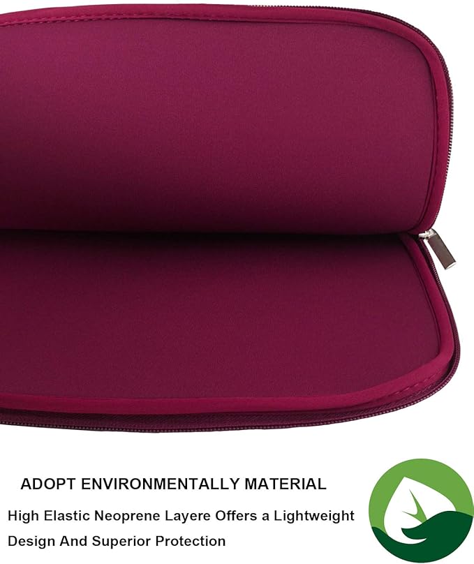 Naukay Laptop Case 15.6 inch,Resistant Neoprene Protective Laptop Sleeve Compatible for Asus F555LA/MB168B/X551,Acer Aspire/Chromebook 15,Dell Inspiron,15.6 HP/Tablet Briefcase Carrying Bag-Wine Red