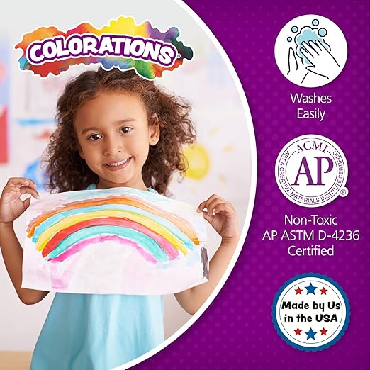 Colorations WSTBR Washable Tempera Paint, 16 fl oz, Brown, Non Toxic, Vibrant, Bold, Kids Paint, Craft, Hobby, Fun, Art Supplies