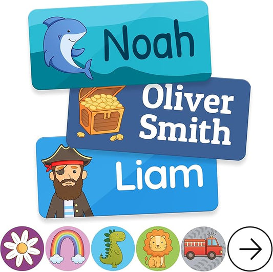 TagBuddy® Personalized Daycare Name Labels for Kids [210pcs] - Waterproof Name Stickers for School, Baby Bottles & Clothing - Custom Name Stickers - Washable Stick On Labels (1.2”x0.5”)
