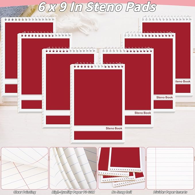 16 Pack Steno Pads 6 x 9 in Top Spiral Notebook Bulk Pack 960 Total Sheets Gregg Rule Steno Note Pads for School Office Home Students Teachers Organized Daily Notes Planners