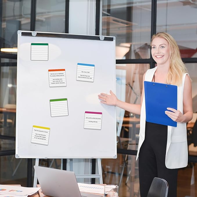 Dry Erase Magnetic Sheets 3x3 with Ruled Lined,Form Good Handwriting,Small Square Magnetic Stickers 36 Pieces