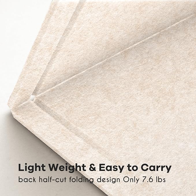Lightomorrow Extra Large Bulletin Board - 96 x 48 Inches, Decorative Felt Pin Board for Wall - 8' x 4' Foldable Photo Display Board with Self-Adhesive Tape, Includes 20 Push Pins - Oatmeal