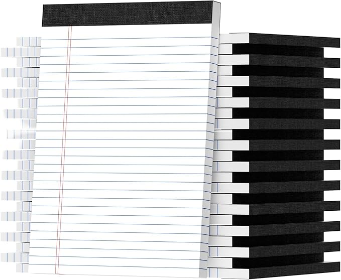 Legal Pads 8.5 X11, Narrow Ruled Notepads, 24 Pack, 50 Sheet/Pad, White Legal Pads, Tear Off Notepad, Perforated Writing Pad, Notebook Paper College Ruled, Notepads For Office Home School, Notepad
