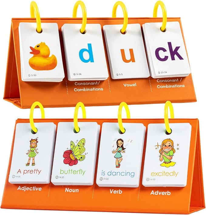 Alened Phonics Flash Cards Sentence Building for Kids, Learn to Read Sight Words Phonics Flashcads, Special Education Homeschool Classroom Supplies