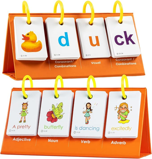 Alened Phonics Flash Cards Sentence Building for Kids, Learn to Read Sight Words Phonics Flashcads, Special Education Homeschool Classroom Supplies