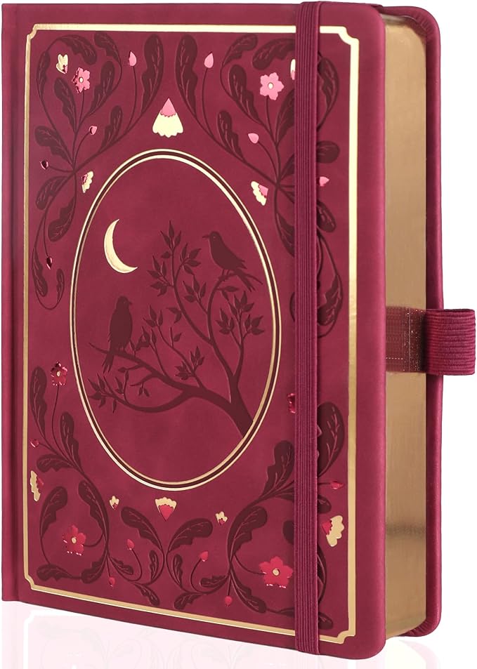 TIEFOSSI Dot Notebooks, A5 Hardcover Dot Journals for Writing Women, 160gsm Thick Paper, 190 Numbered Pages, for Planner Organization