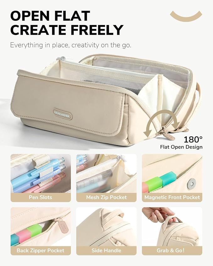 Four Candies 36PCS Mechanical Pencil Set with 624 Lead Refills (White) | 0.5mm, 0.7mm, 0.9mm & 2.0mm Mechanical Pencils, Aesthetic School Supplies for Writing, Drawing, Drafting and Note-Taking