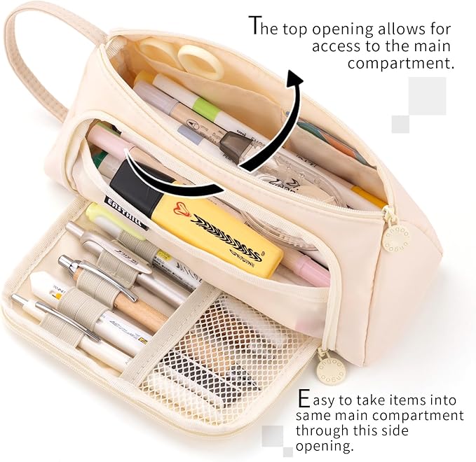 EASTHILL Big Capacity Pencil Case Pouch Pen Case Simple Stationery Bag School College Office Organizer for Teens Girls Adults Student