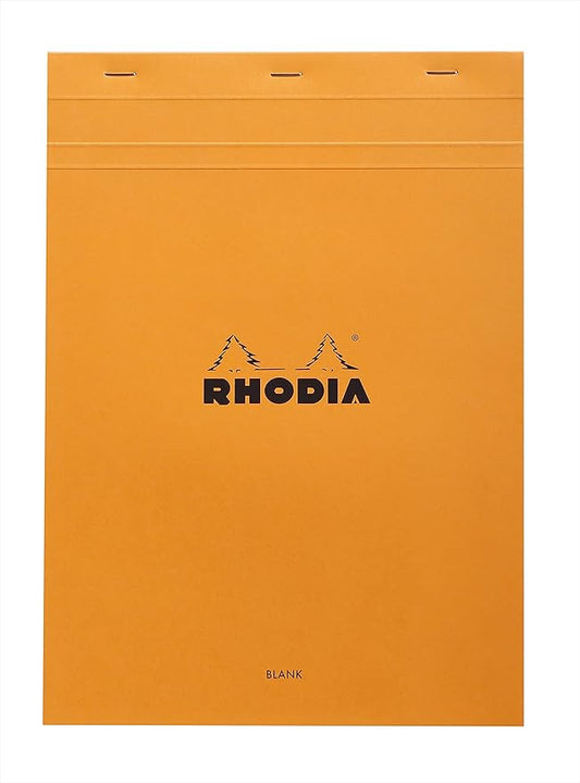 Rhodia Notepad, No18 A4, Plain - Orange, 8 1/4" x 11 3/4" (18000C)