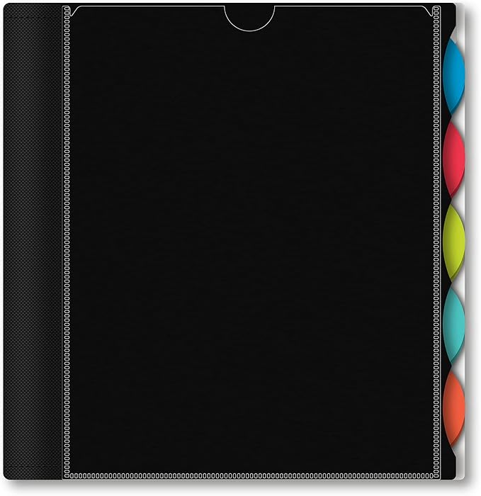IQ+ iScholar Poly Cover 10 Subject Notebook, College Ruled, 11 x 8.5 Inch, 250 Sheets, Black (58900-BK)