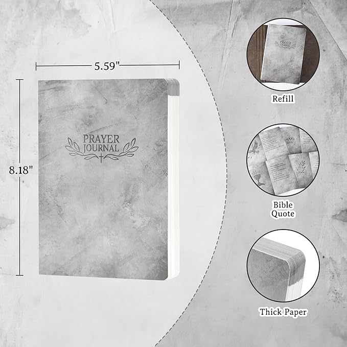 Ospelelf Christian Daily Prayer Journal for Men, Gratitude Journal Planner, Undated 3 Month Bible Notebooks for Note Taking, 120 gsm Thick Paper