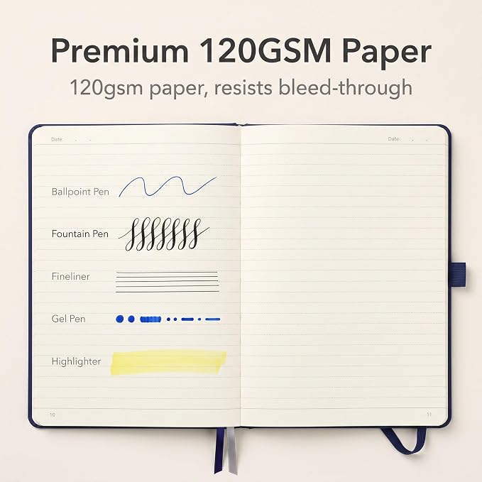 AHGXG Lined Journal Notebook, 160 Numbered Pages, A5 Size (5.7'' x 8.3'')