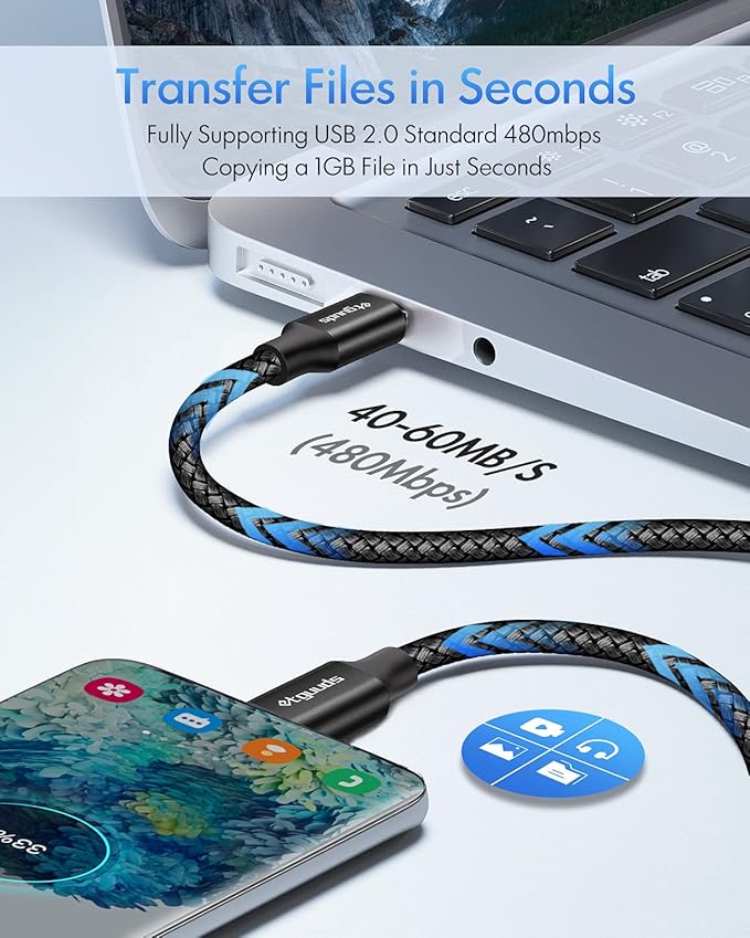 etguuds USB C to USB C Cable 2ft, 2-Pack 60W USBC to USBC Cord, Type C to C Charger Cable Fast Charging for iPhone 17 16 15 Pro Max Plus Air, Samsung Galaxy S25 S24 S23, for MacBook/iPad, Pixel