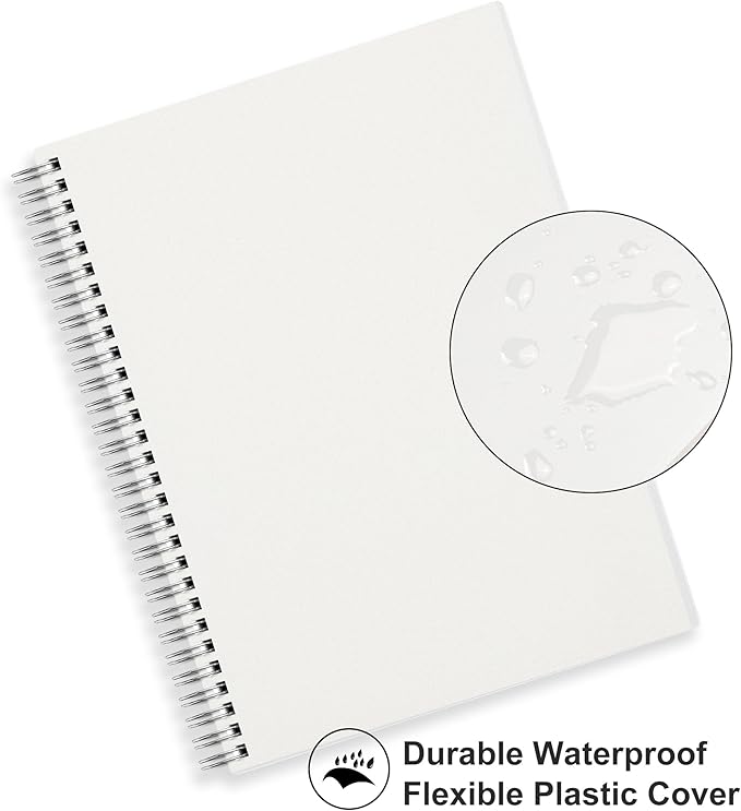 RETTACY Blank Journal Notebook, 2-Pack, 160 Pages per Pack, B5 Medium Size (7.6'' × 10''), 100 GSM Thick Paper, Spiral-bound, Flexible Plastic Cover, for Sketching, Drawing, Painting