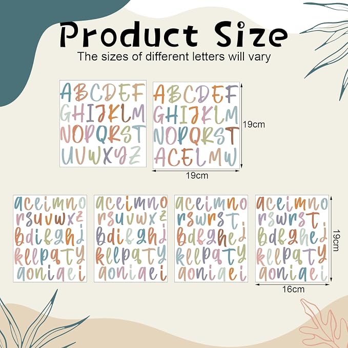 UV DTF Cup Wrap Letter Stickers Vinyl Decals,Morandi,6 Sheets | Personalized Name Stickers for Water Bottles Tumblers, Waterproof UV DTF Alphabet A-Z Stickers for 14-46oz Mugs DIY Craft