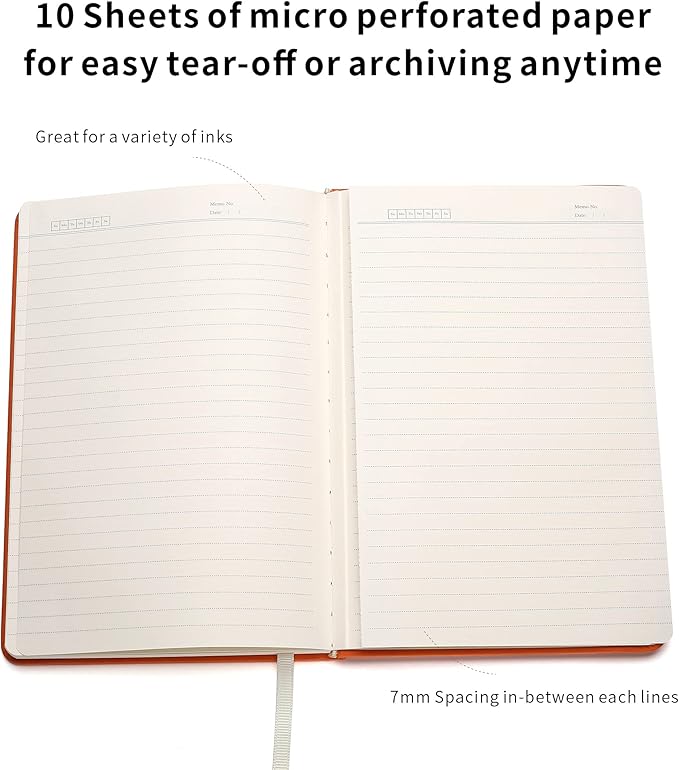 Lined Journal Notebooks with Pen Loop, Hardcover Notebook Journal for Work, 100Gsm Premium Thick Paper with Inner Pocket, Medium 5.7''''x8.4'''', ?Orange, Ruled, 1 Pack