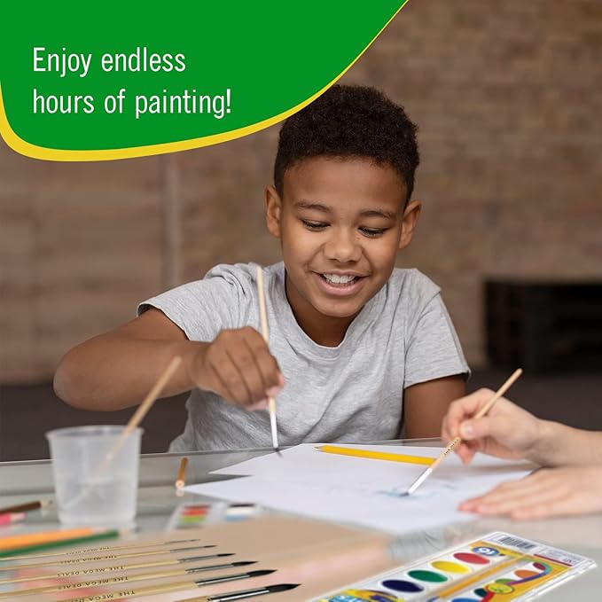 Watercolor Paint Set - 2 Packs of 16 Vivid Colors Watercolor Paint and 6 Paintbrushes for Kids Watercolors Supplies Set - Ultimate Gifting Bundle Water Color Painting Kids