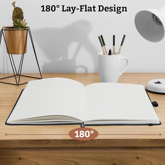 6Pack Lined Hardcover Journal Notebook, A5 192 Pages 100Gsm Thick Paper College Ruled for School,Note Taking,Work,Diary，5.7''*8.3'',Navy