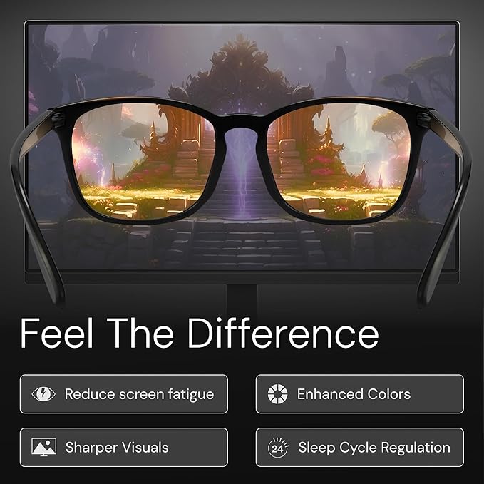 livho High Tech Blue Light Glasses - Advanced Blue Light Blocking Computer Glasses - Screen Fatigue & UV Protection