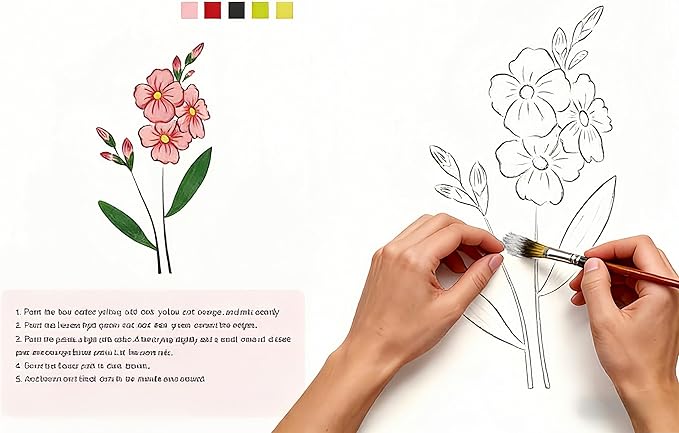 24 Colors Watercolor Book with Paint，Beginner Watercolor Workbook Kit, Watercolors Workbook