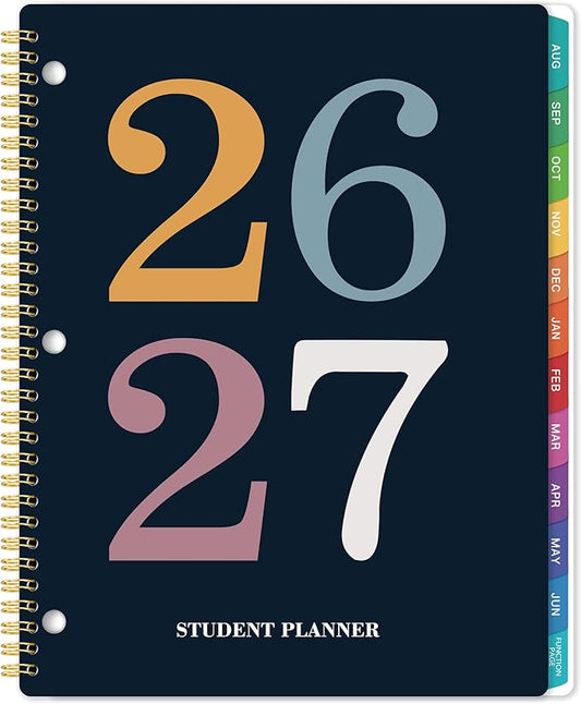 Student Planner 2026-2027 - Academic Student Planner 2026-2027, Aug. 2026 - Jun. 2027, 8.5'' x 11'', School Planners with Stickers, Week's Goals, Tabs and 3-Hole Punched