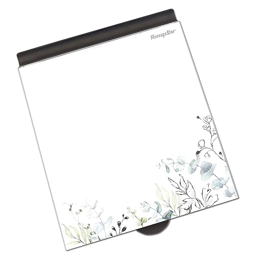 ECR4Kids MessageStor Dry-Erase Glass Board Memo Station, Desk Organizer, Botanical