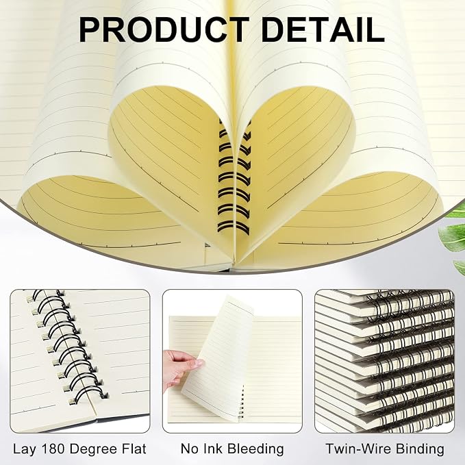 Yahenda 36 Pcs Spiral Notebooks, 1 Subject, Wide Ruled, Dark Gray
