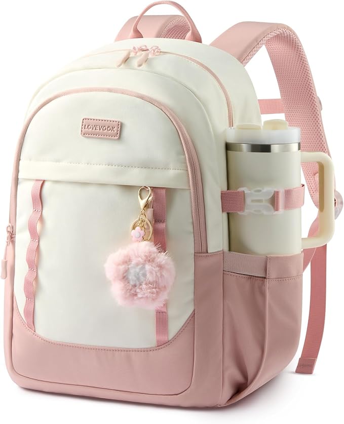 LOVEVOOK School Backpack for Teen Girl, Cute Student Bookbag Fits 15.6 Inch Laptop, Back to School Backpack Purse for Teenagers, Casual Daypack Kid Back Pack Travel Bag, Gift