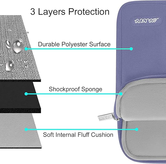 MOSISO Laptop Case 13 inch, Laptop Sleeve Compatible with MacBook Neo/Air/Pro 13 inch with A18/M5/M4/M3/M2/M1 Chip 2026-2016, Polyester Vertical Computer Sleeve Bag with Pocket, Lavender Gray
