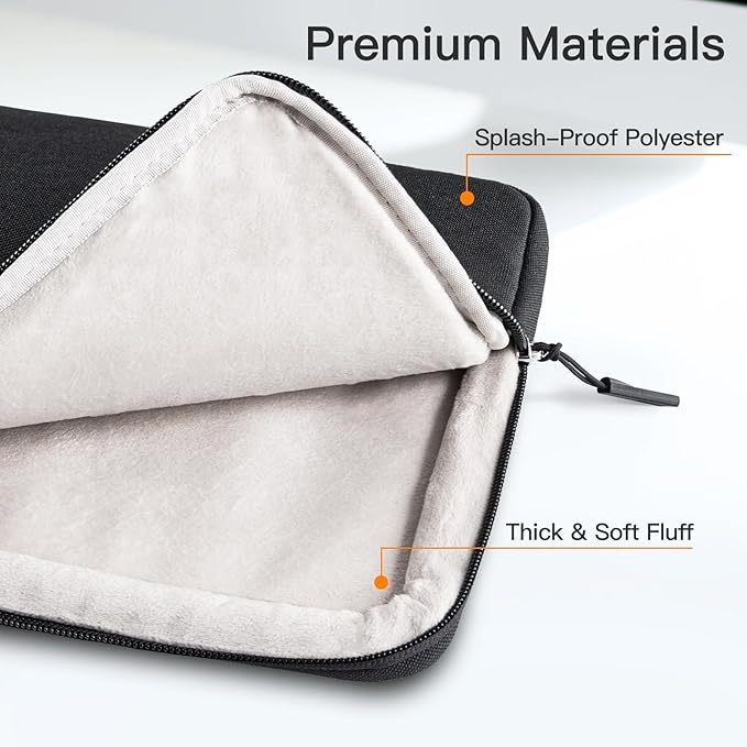 JETech Laptop Sleeve for 15-Inch Notebook, Compatible with MacBook Air 15-Inch M5-M2, MacBook Pro 16-Inch M5-M1, Waterproof Shockproof Case with Accessory Pocket Bag (Black)