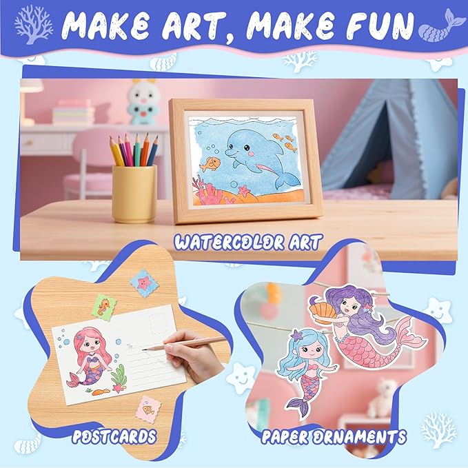 Paint with Water Coloring Books for Kids, Mess Free Watercolor Painting Kit Painting Activity for Kids Ages 3-5 4-8, Arts Crafts Drawing Gift Toy for Boy Girl