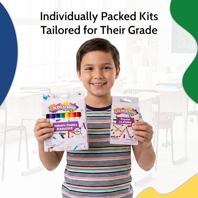 EPI Essentials Bulk School Supplies for Kids – 4th-6th Grade School Supply Packs – Wide-Ruled Bundle with Classroom-Ready Standard List Essentials – 144 Boxes per Pallet