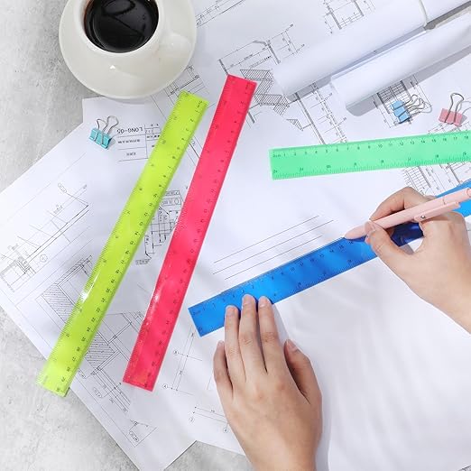 Zonon 30 Pcs Wooden Rulers Bulk 12 Inch Ruler for Classroom, Easy-to-Read with Inches and Metric, First Day of School Gift for Kids, School, Home, Office, Students, Teachers