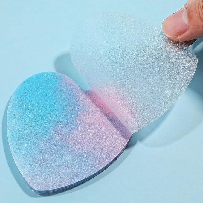 Cute Heart Shaped Transparent Sticky Notes for Annotating 200 Sheets Sparkly Self Adhesive Removable Waterproof Memo Pad Fun Colored Clear Sticky Notes 4 Pack