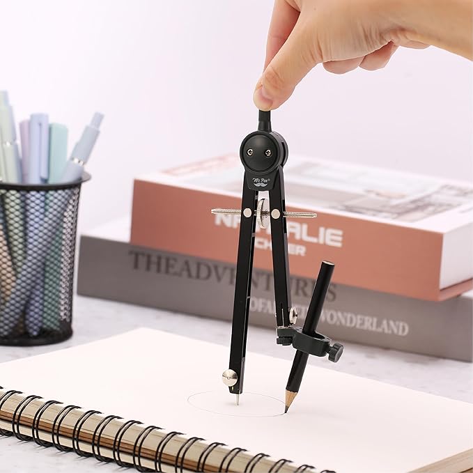 Mr. Pen- Compass for Geometry, Black, Compass with Pencil, Drawing Compass Drawing Tool, Math Compass, Drafting Tools, Drawing Tools, Geometry Compass, Circle Drawing Tool, Geometry Set