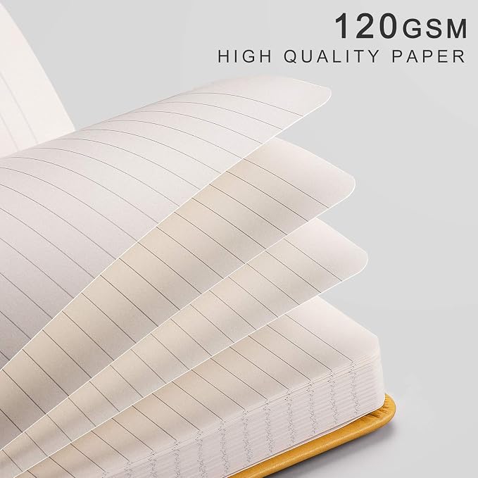 EMSHOI Lined Journal Notebook, 256 Numbered Pages, A5 Size (5.7'' x 8.3'')