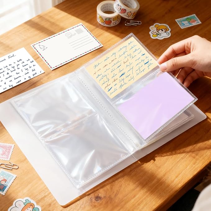 Index Card Holder, Holds 200 Cards, Clear Card Binder Organizer for Flashcards, Recipe Cards, Note Cards (3″ x 5″)