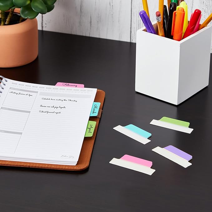 Avery Margin Ultra Tabs, 24 Repositionable Sticky Tabs, 2.5" x 1", 2-Side Writable Page Markers in Assorted Pastel Colors, 1 Pack (74769)