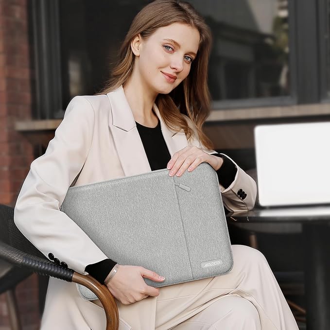 MOSISO Laptop Case 15 inch, 15 inch Laptop Sleeve Compatible with MacBook Air M5 A3448 M4 A3241 M3 A3114 M2 A2941 2026-2023, Dell XPS, Polyester Vertical Computer Sleeve Bag with Pocket, Gray