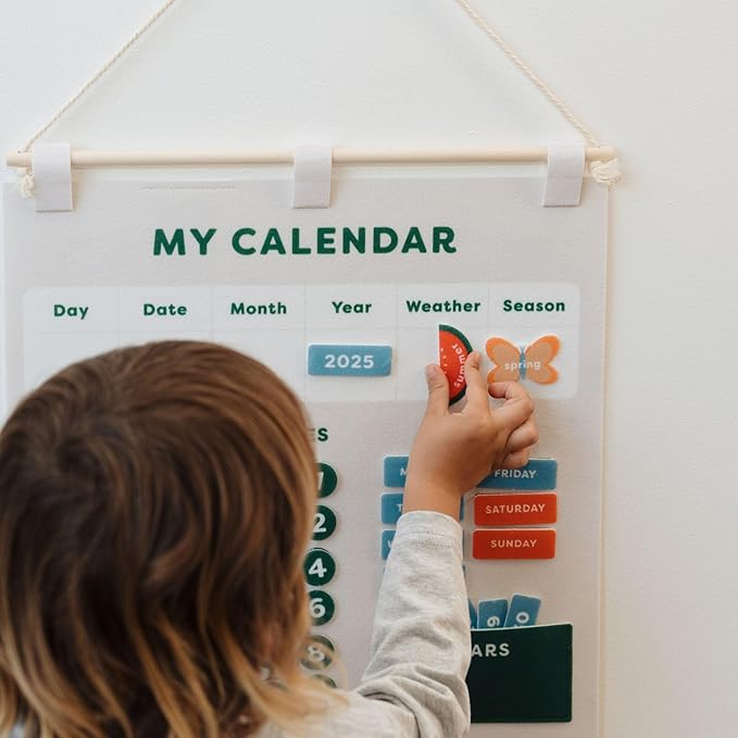 Beautiful Toddler and Kids Calendar - Perfect Homeschool Supplies With Months, Days of the Week, Season and Weather - Cute Play Room Decor Essentials for Preschool Learning & Organization